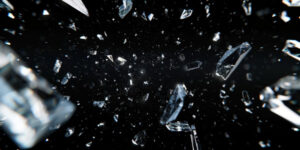 Glass shards almost hit toddler