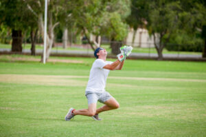 VIDEO: Mark Cleary breaks highest cricket catch world record at Willowfest