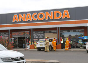 Driver fine after car sets up camp at Anaconda