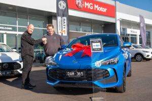 Blue MG on the road for L2P