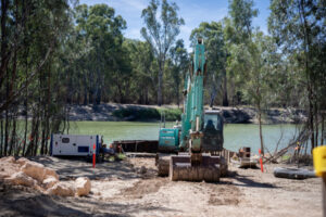 Works at boat ramp progressing