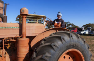 Old tractors and trucks ready to roll