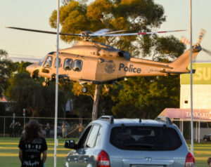 Police chopper’s CBD landing
