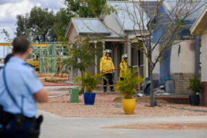 Firefighters stop blaze from spreading