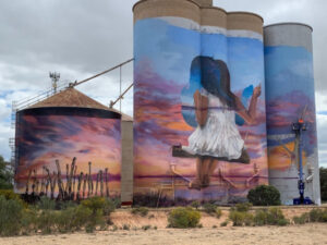 Colourful new silo art in Sea Lake takes shape
