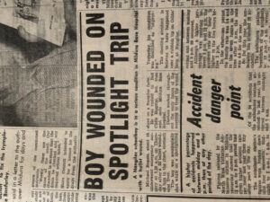 Boy wounded on spotlight trip – May 26, 1973