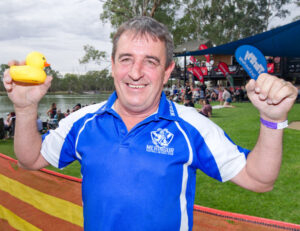 Man with the lucky duck