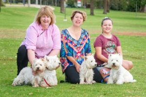 Dog day by the river for west Highland white terrier fans