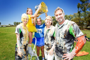 VIDEO: Food dumped on teachers at Irymple South Primary School … for a good cause