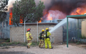 Firefighters join forces to save Carwarp hall