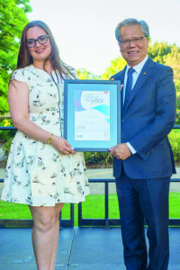 Young citizen gong for Stephany Martin