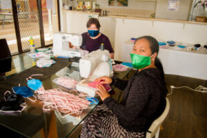 Mildura mask makers covering a community need