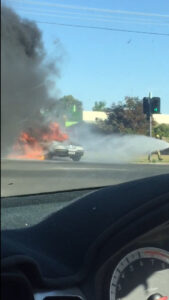 VIDEO: Mildura car fire, truck crash believed to be unrelated