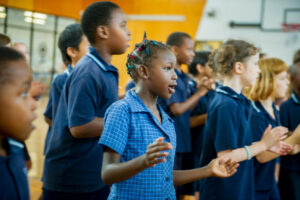 Students in tune with choir
