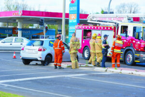 Man in custody after collision