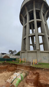 Tenth St tower gets water works
