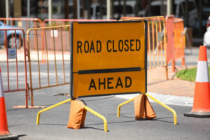 Water works change traffic flow