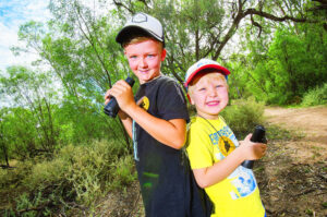 Children  at home on range