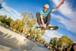 Jumping for skate park joy