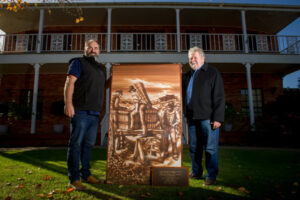 Rescued vintage wine art finds a new home