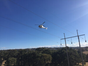 Helicopter does safety sweep from the skies