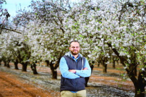 Growers walk in a winter wonderland