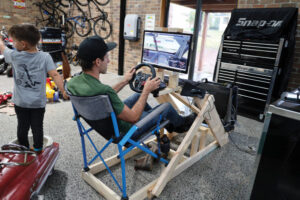 Supercars driver Rick Kelly virtually having fun