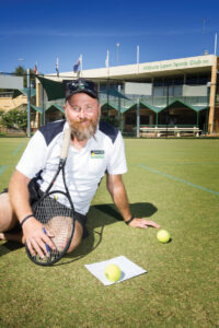 Post-work social tennis serves off