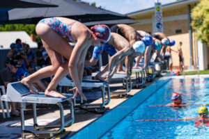 Swimmers dive right in