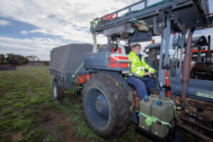 Vintage tractor hobbyists making tracks for desert