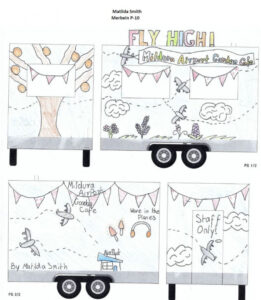 Young high flyer shapes winning art for Mildura Airport cafe
