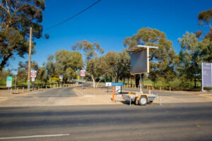 Testing site set up in Mildura