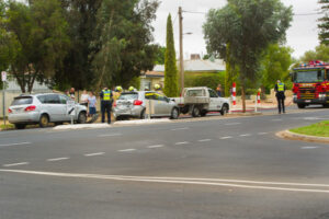 Cars collide at Walnut and 12th