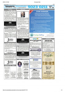 Sunraysia Daily 11-10-2017 -Death notices