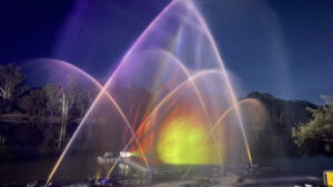 River lights up the night