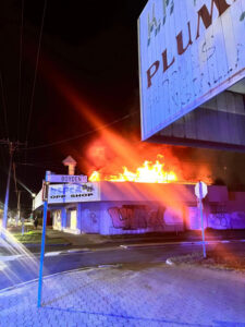 Derelict building goes up in flames