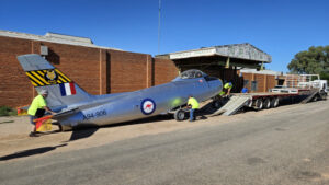 Historic jet taxied to new home