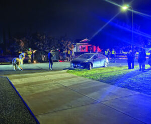 Car ends upside down