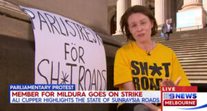 Ali Cupper’s protest drives home a point about our roads