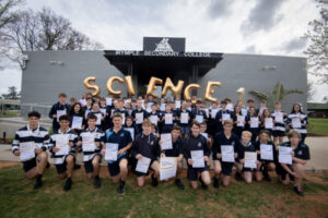 Science students on top of the world