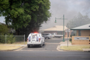 Unit fire sparks police search