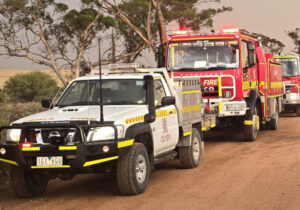 Firefighters battle a blaze in Ouyen