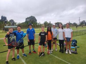 Young tennis players come together