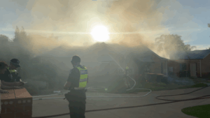 Unit fire on Walnut Ave