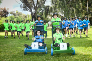 Go-karts at start line
