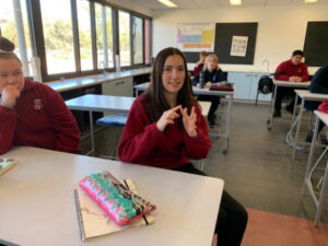 Red Cliffs Secondary College students follow the signs