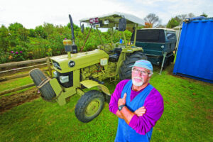 Tractor driver makes tracks