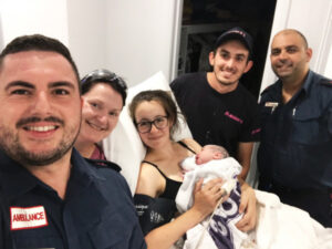 New arrival’s quick entrance into the world