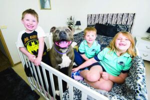 Sky gets her own cot