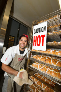 Shoppers in a hop for buns
